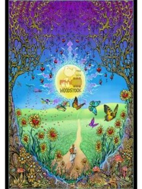 Woodstock Back To The Garden Tapestry by Mike DuBois ~ 30" x 45" ~ Brand New!